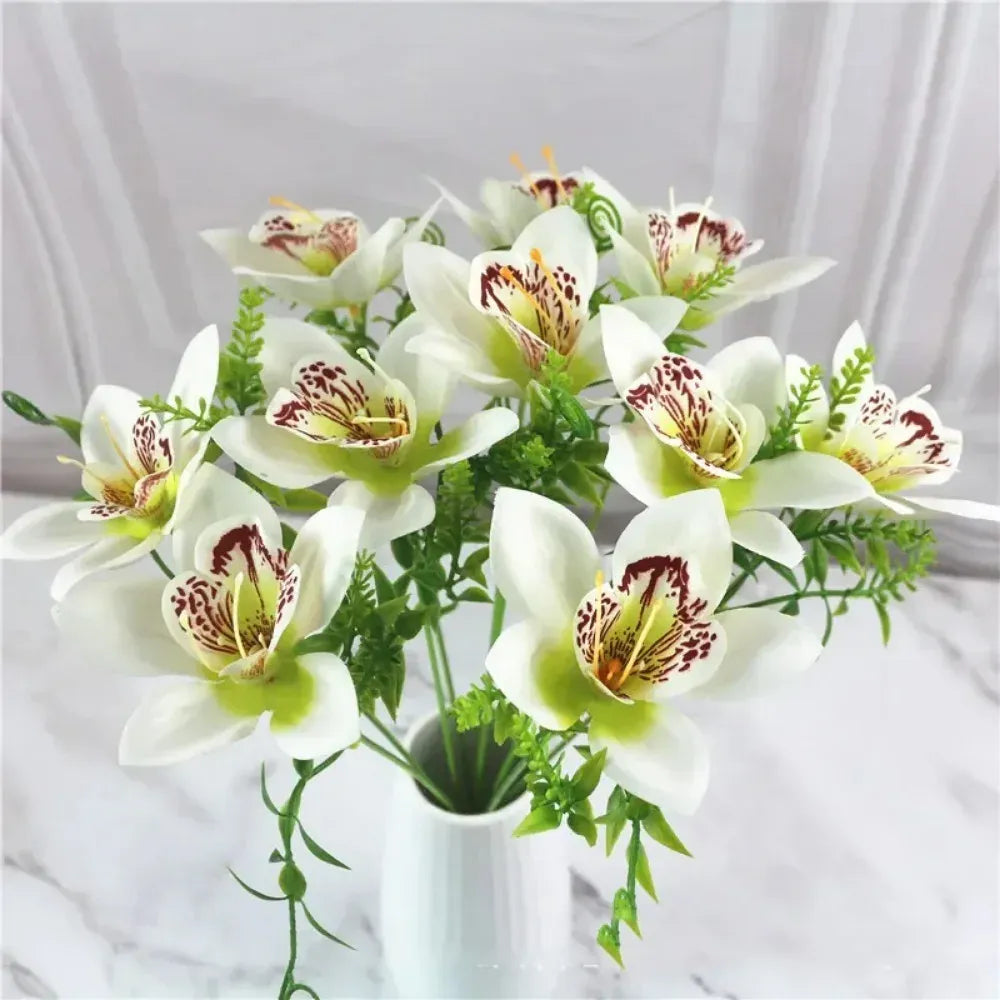 8Pcs d'Orchidées Artificielles