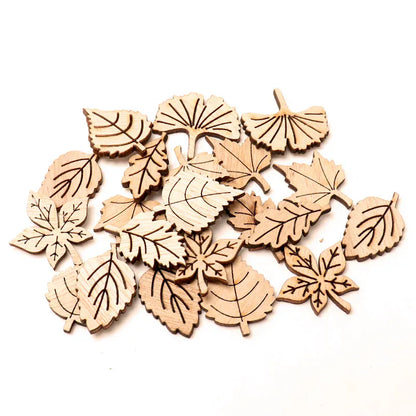 Lot de 40 Feuilles en Bois