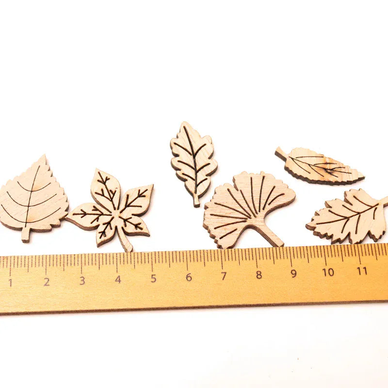 Lot de 40 Feuilles en Bois